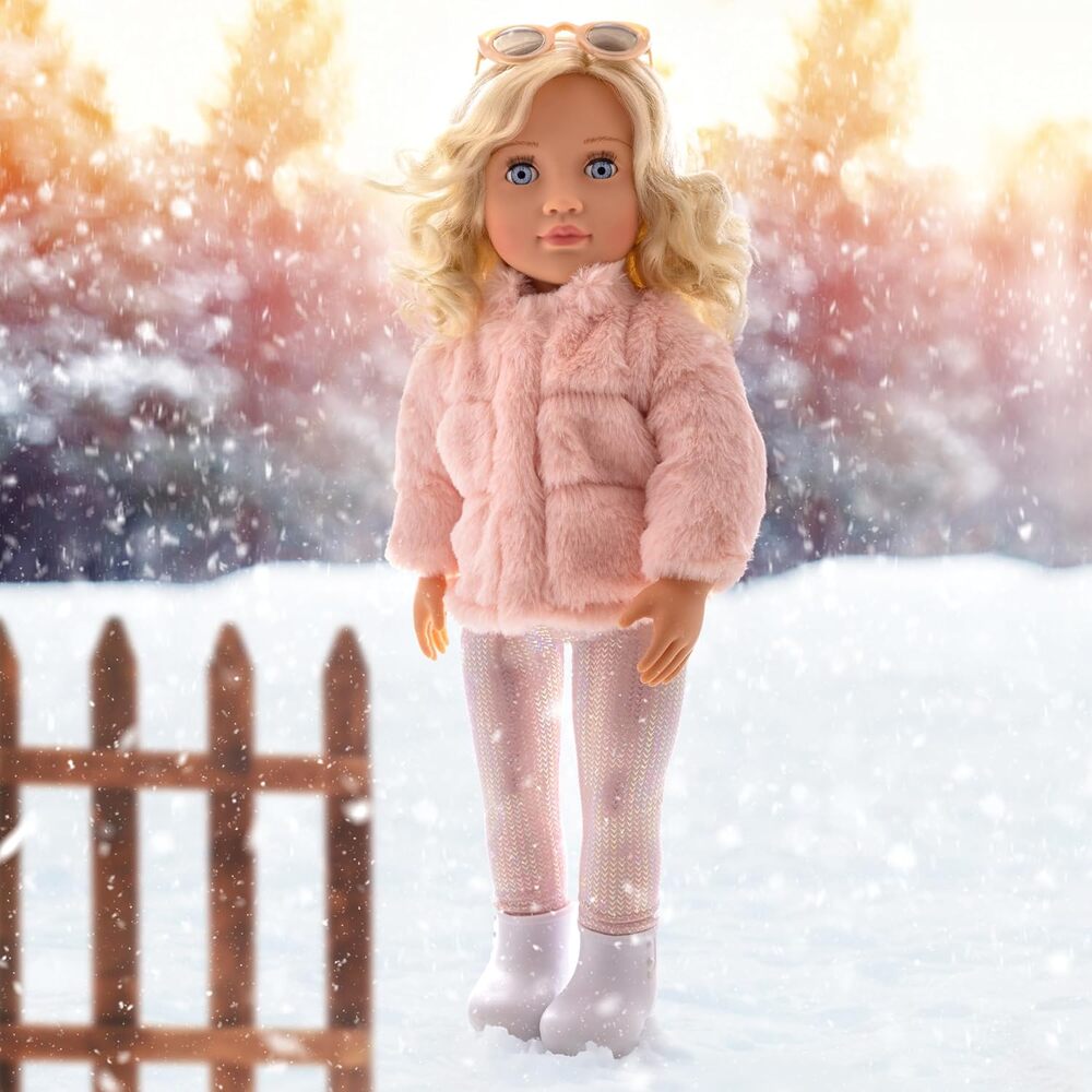 Our Generation Ava 18" Fashion Doll with Pink Faux-Fur Coat Outfit NWT